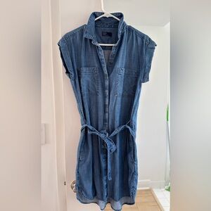 Gap Denim Button-Up Dress with Belt